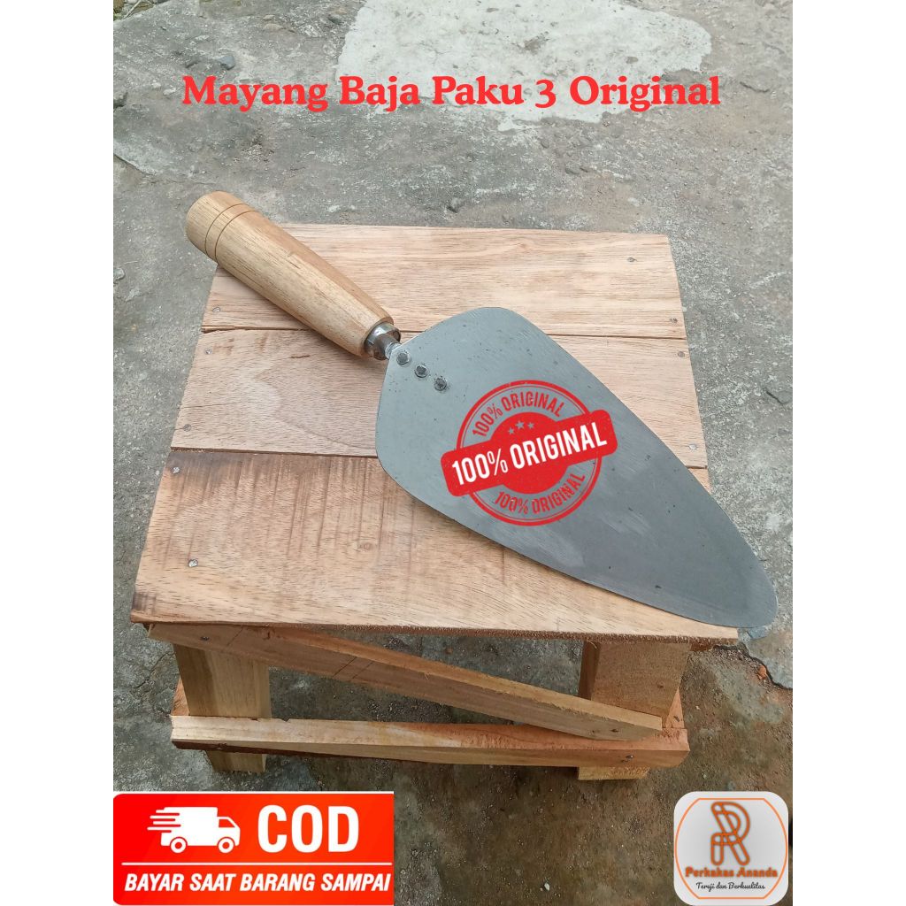 Sendok Semen Cetok Tukang Bangunan Cetok Tukang Cetok Mayang Baja Paku Keling 3 Oval 20 cm