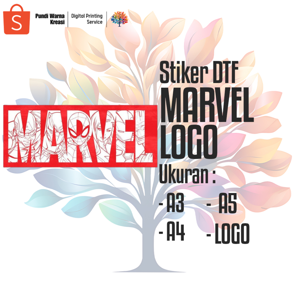 

Stiker DTF Marvel Logo (A3,A4,A5,LOGO)