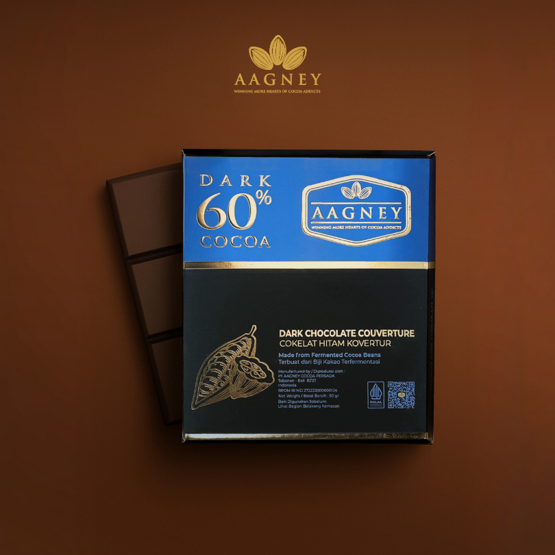 

Aagney Chocolate Couverture Dark 60% Cocoa 50gr | Cokelat Bali - Aagney Cocoa