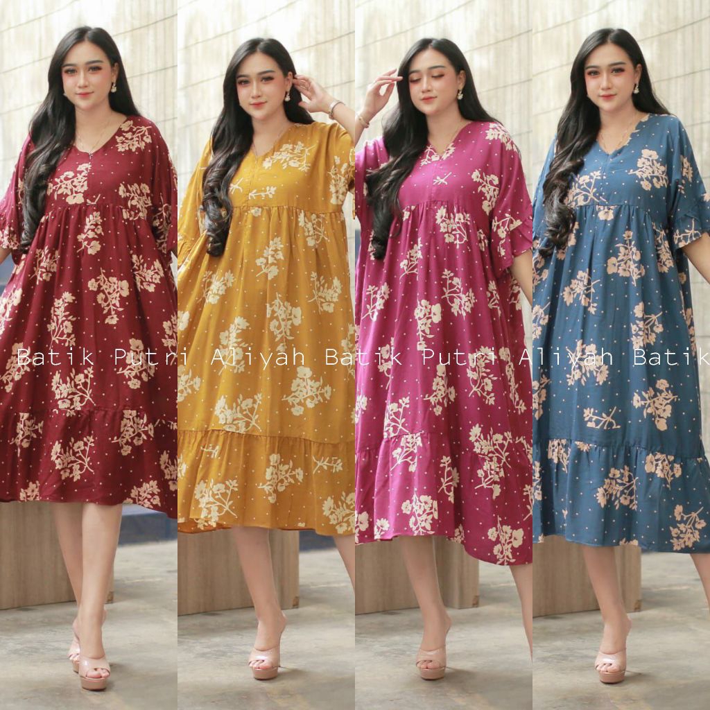 Dress Isyana rayon super premium Ld 120 jumbo