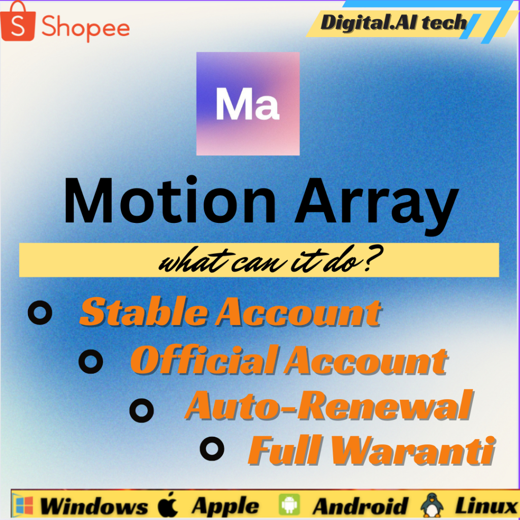 Array Premium [ MONTHLY] Platform Pembuat Film Pembuatan Video Akun Asli Motion Array Premium