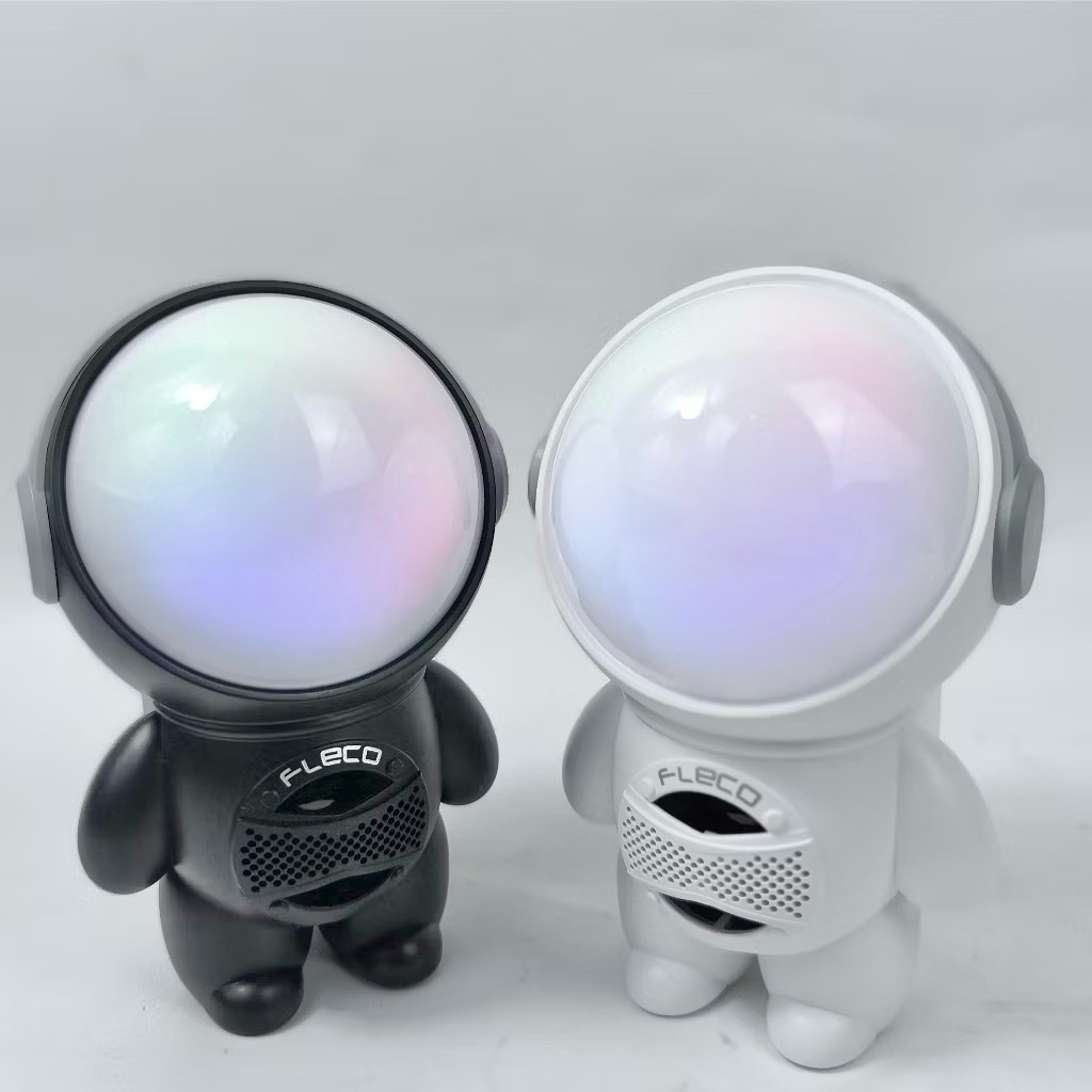 Speaker Bluetooth Portable LED Light Rechargable Spaceman Flash RGB Fleco F-148 5W 1200mAh Astronot