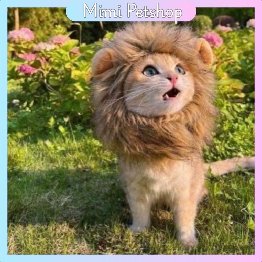 MIMI - TOPI SINGA Bear Beruang Panda Pet Cat Dog Hat Bunny Topi Beruang Untuk Anjing Kucing Bando Ka