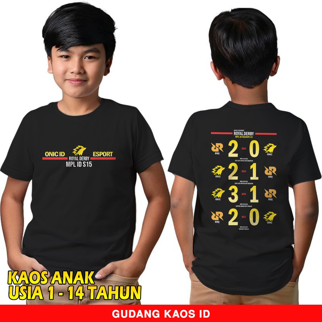Gudang Kaos Onic Esports 1 - Baju Anak Usia 1-14 Tahun - Kaos Logo Onic Terbaru - Kaos Streetwear Ga