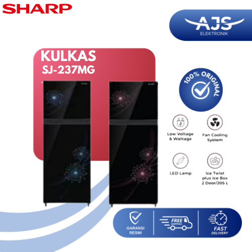 Kulkas 2 pintu Sharp Sjx 237 MG No frost Glossy Door 220 Liter