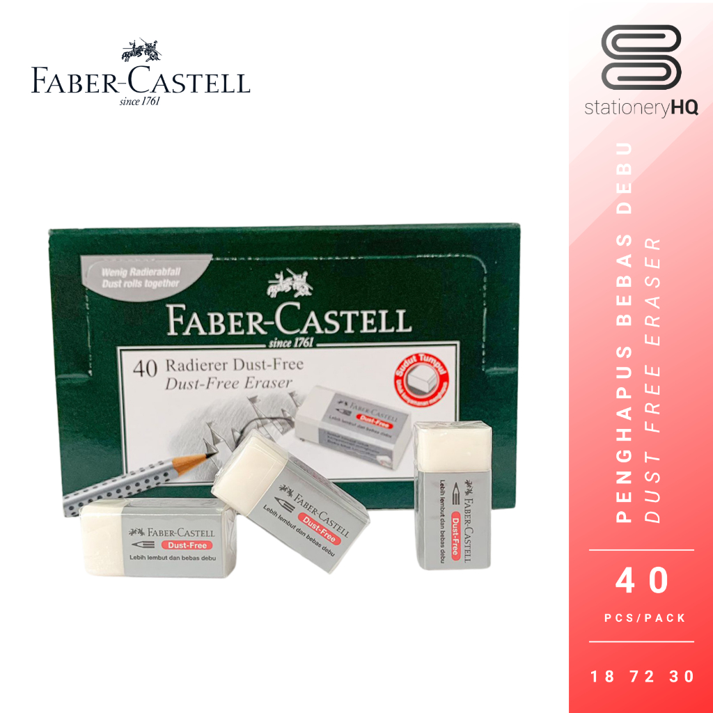 

(40 Pcs) Penghapus / Eraser / Stip Faber Castell Dust Free 187230