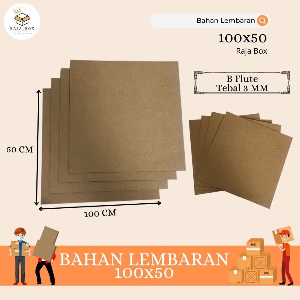 

Kardus Lembaran B Flute 100x50 Polos