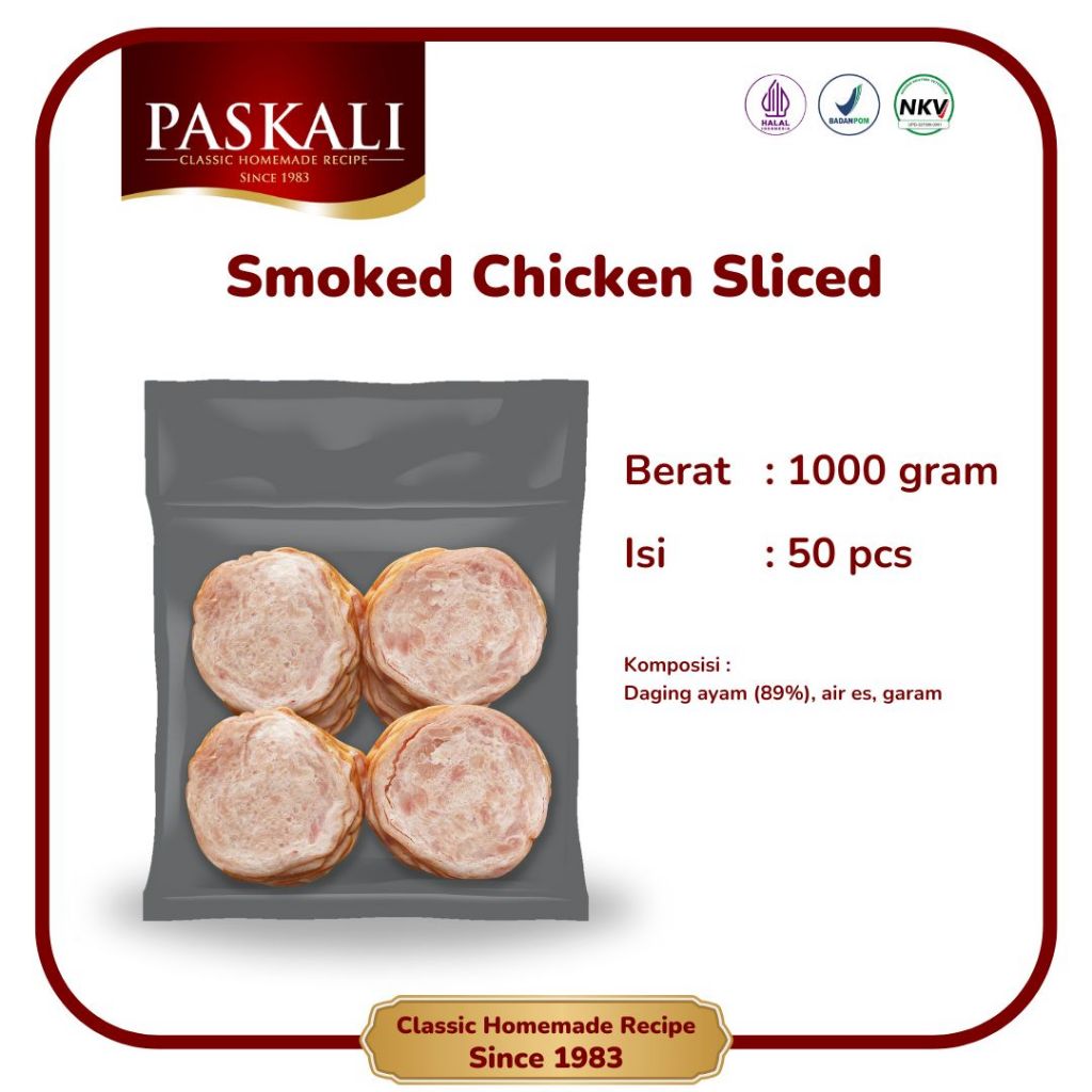 

Paskali Smoked Chicken Sliced 1000 Gram 50 Pcs
