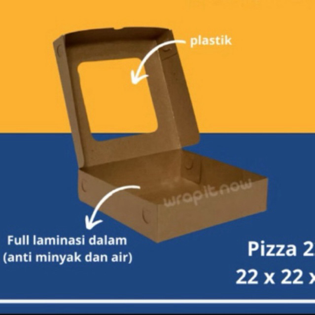 

Dus Kraft 22x22x5 Laminasi Murah Box Pizza Donat Roti Sobek Brownies Bolu Pudding Buah Pie