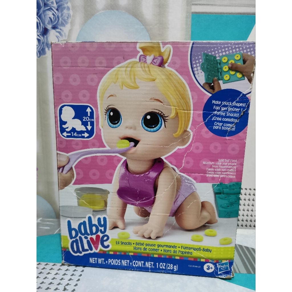 Boneka Baby Alive lil Snack eat & pup blonde (Preloved)