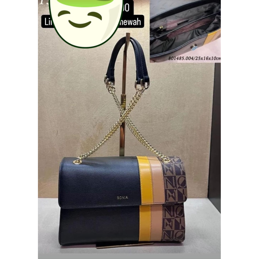 SALE BONIA SHOULDER BAG HITAM RANTAI