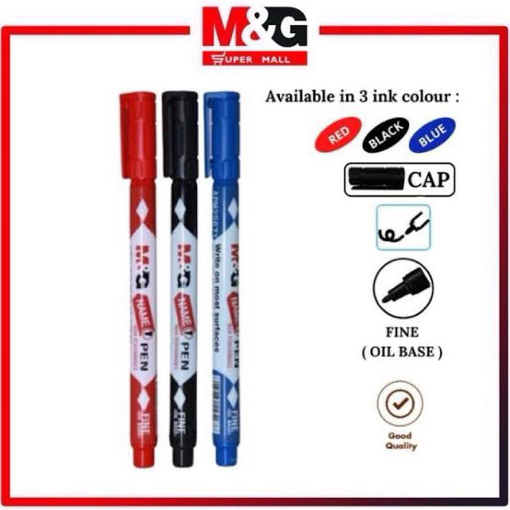 

Miniso x M&G Marker Pen Black Red / Spidol stabilo tidak permanent