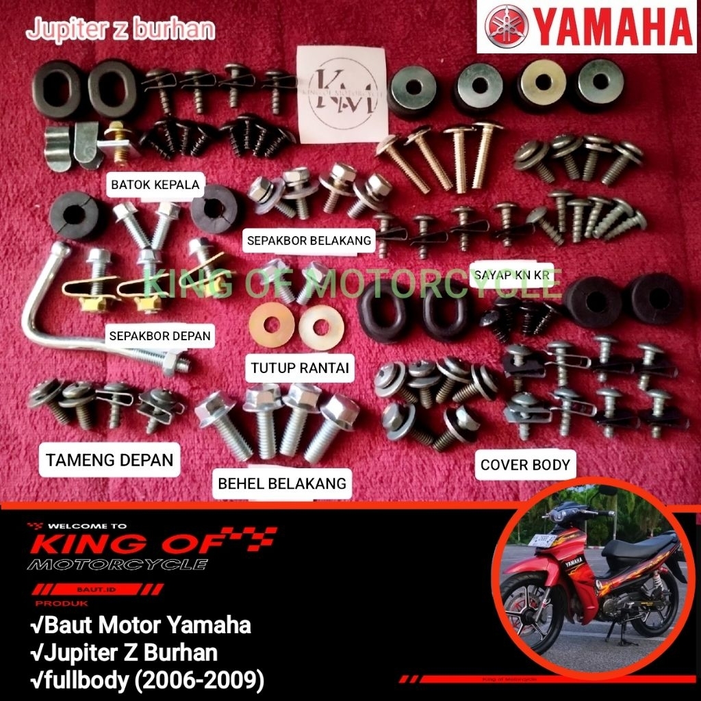 Baut body lengkap Yamaha jupiter z burhan-baut fullset yamaha jupiter z burhan
