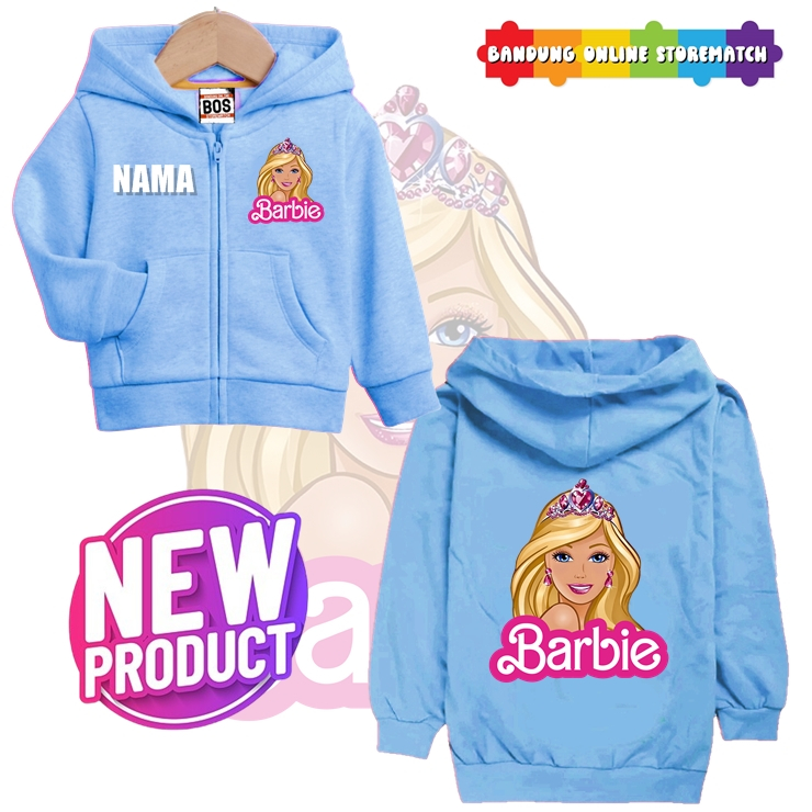 jaket anak perempuan umur 4 - 11 tahun jeket barbie jacket anak cewek barbi