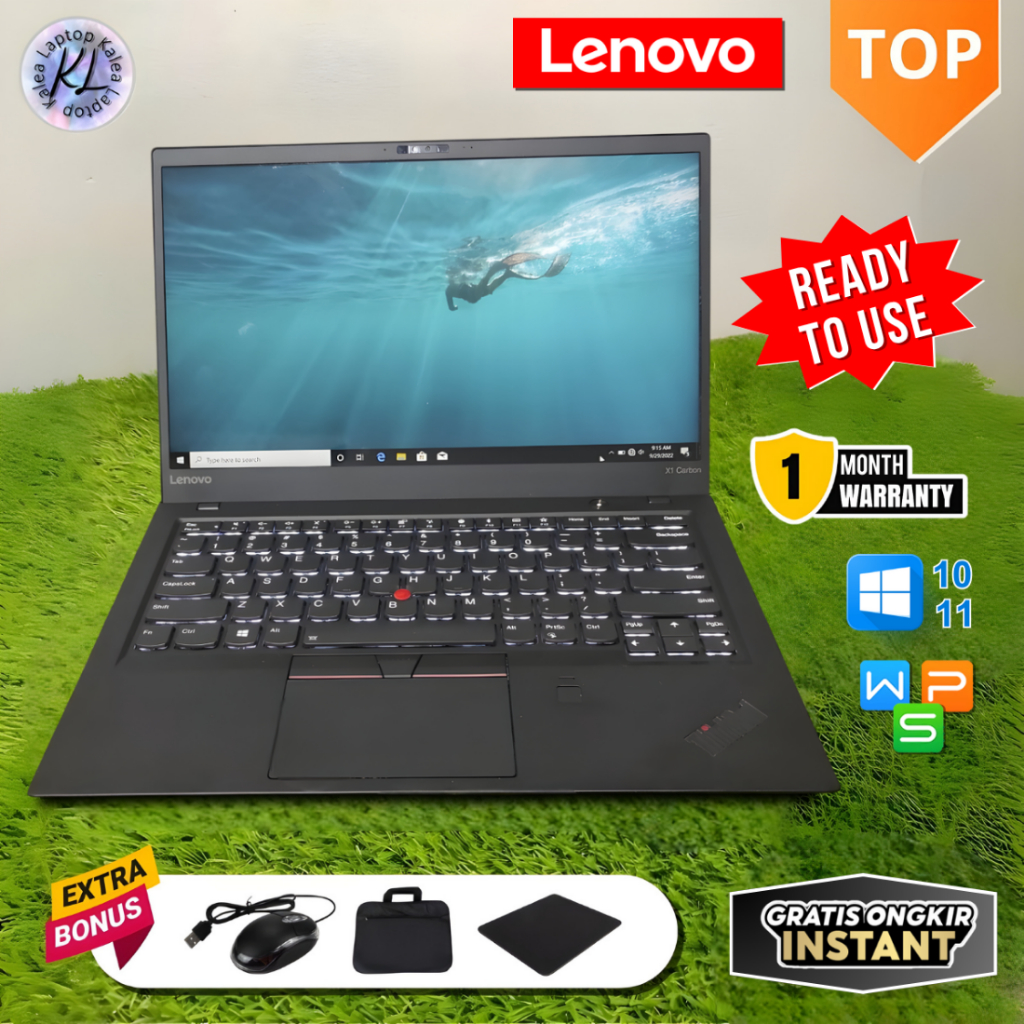 Laptop Lenovo Thinkpad X1 CARBON 6th X1 EXTREME CORE I5/I7 GEN 8 SUPER SLIM 14" MULUS NO MINUS