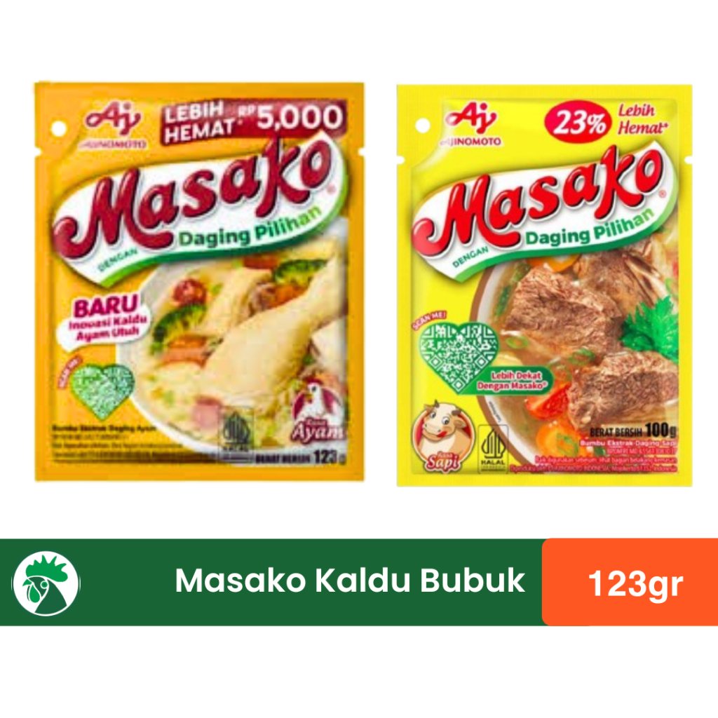 

Masako Bumbu Kaldu Instan 123gr | Masako Kaldu Ayam | Masako Kaldu Sapi