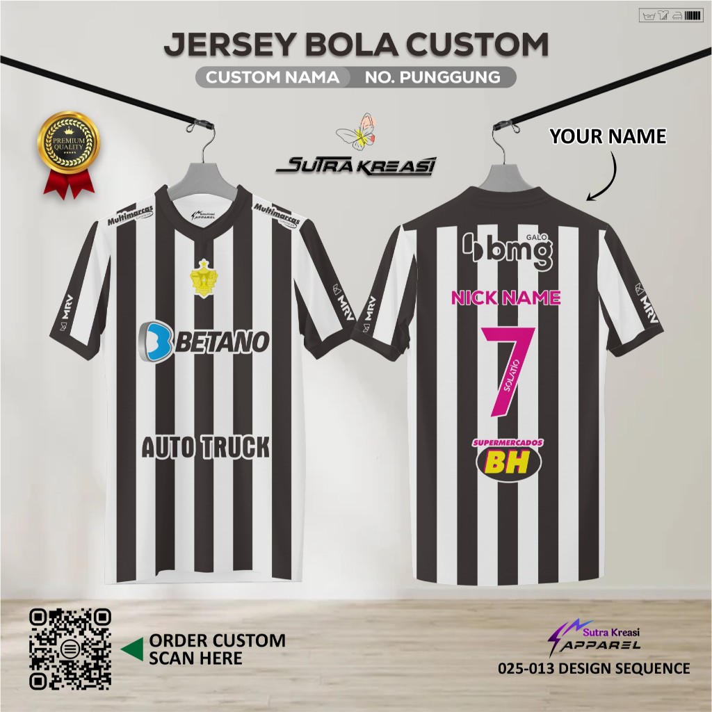Jersey Atletico mineiro Custom jersey olahraga free nickname nomor punggung - Full Printing