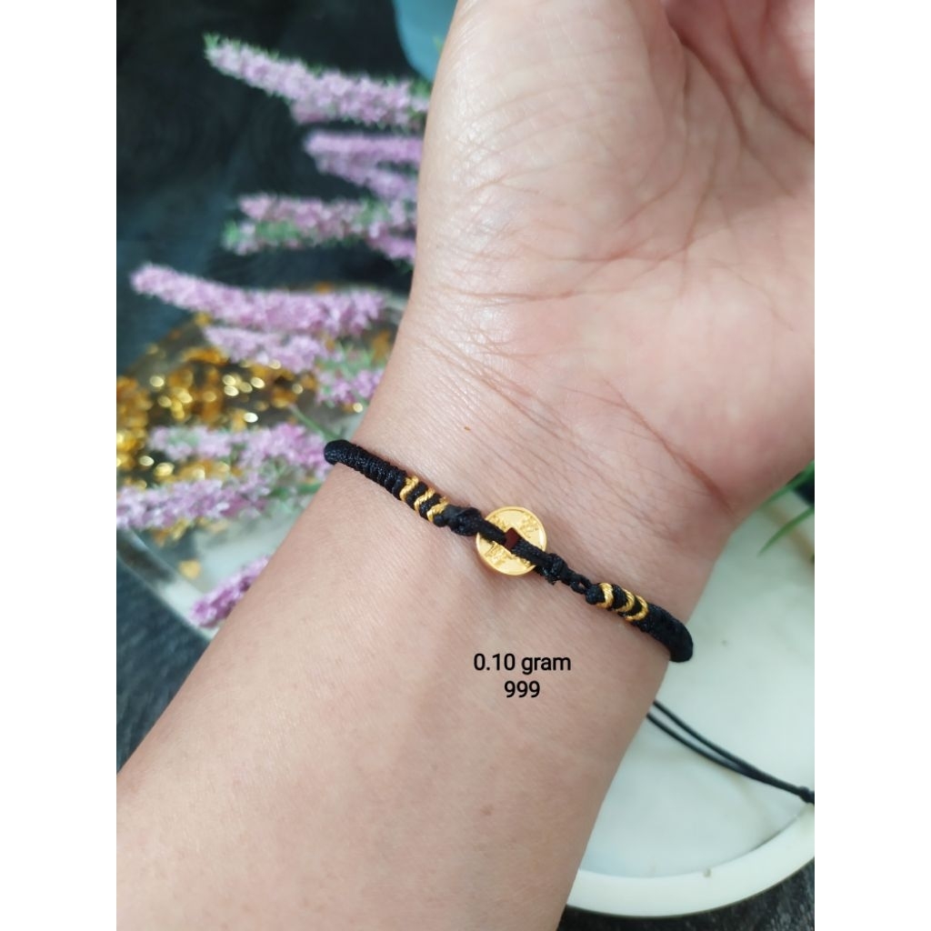 koin 999 24k emas asli gelang rajut hongkong