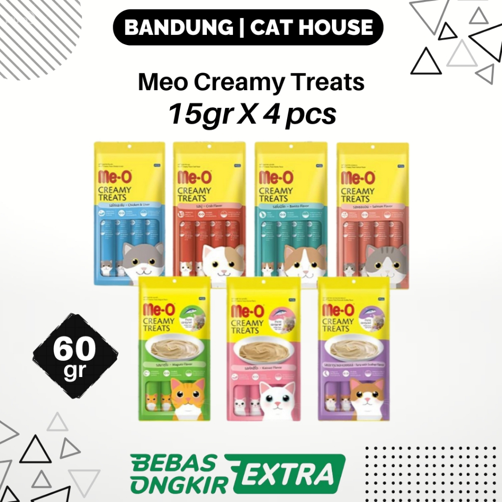 MEO CREAMY Snack Kucing Makanan Ringan Anak Kitten Adult Cemilan  60G