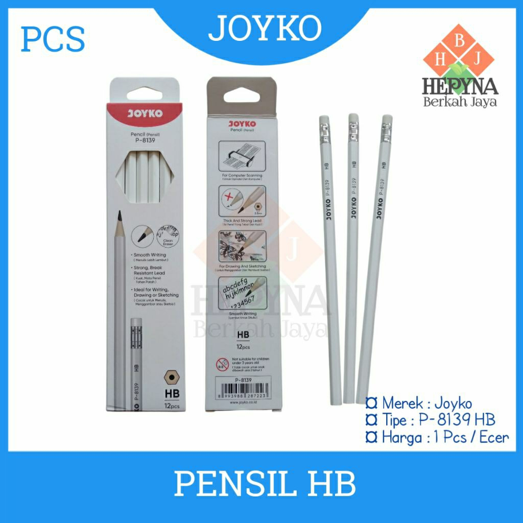 

Pencil Pensil Joyko P-8139 HB Ada Penghapus Diujungnya ( Satuan)