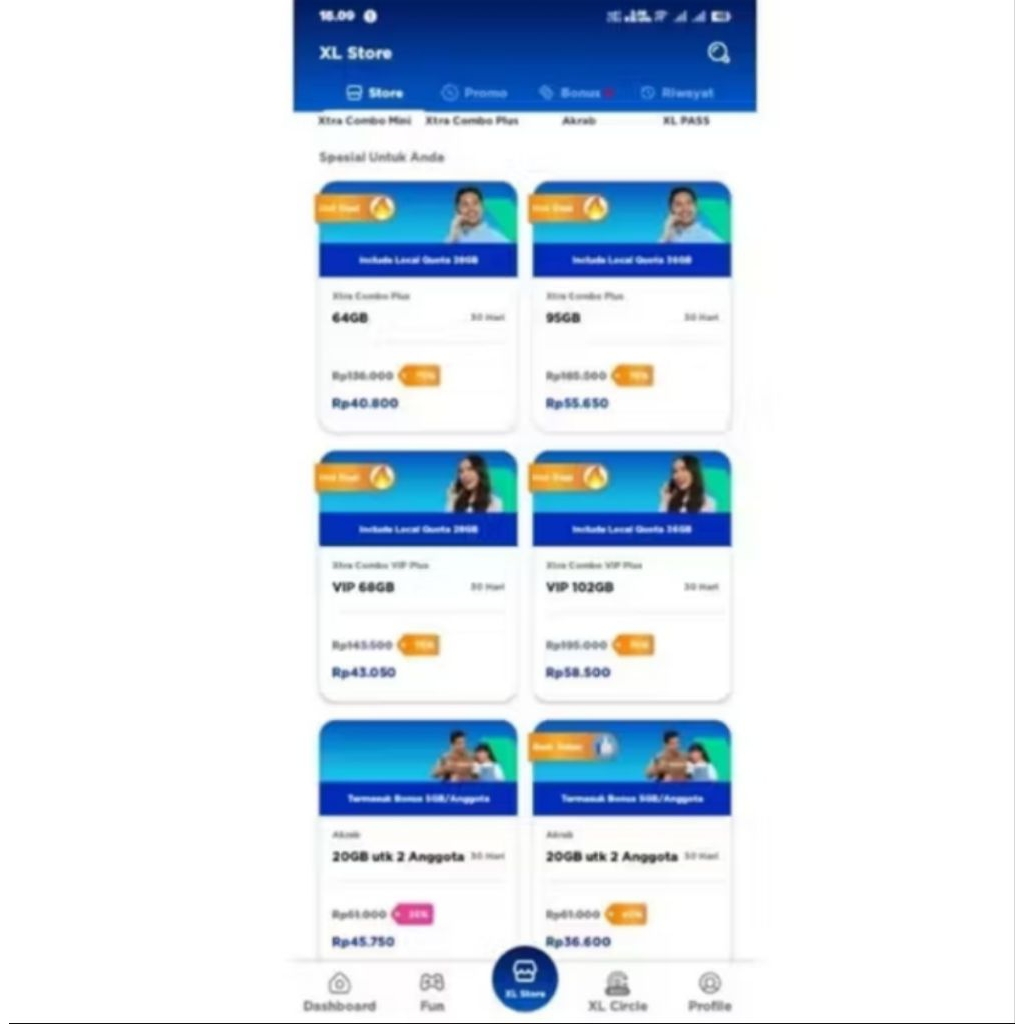 kartu perdana XL Combo Reguler diskon 70%