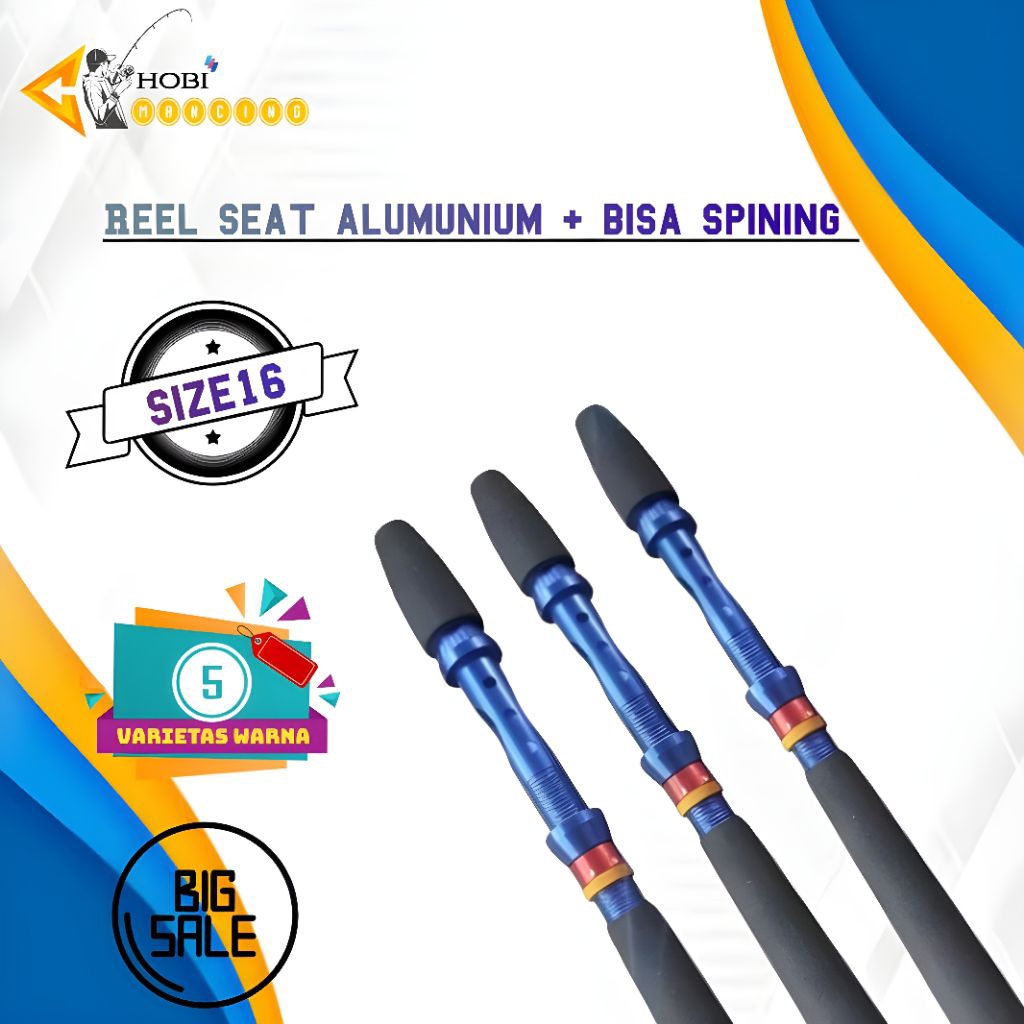 Handle reel seat alumunium + busa spining / custom joran / gagang joran