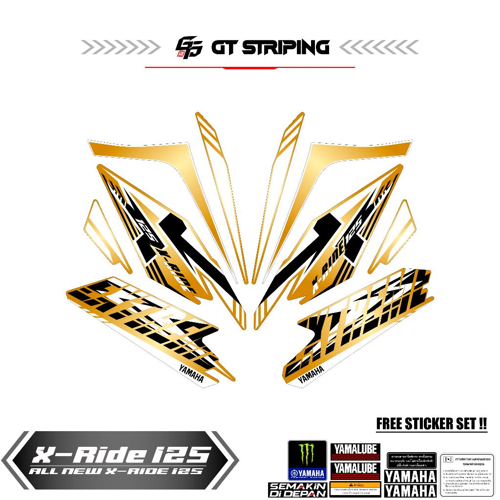 GTS 9 STRIPING YAMAHA X RIDE NEW 125 / LIST LES X RIDE / STIKER POLET X RIDE NEW 125