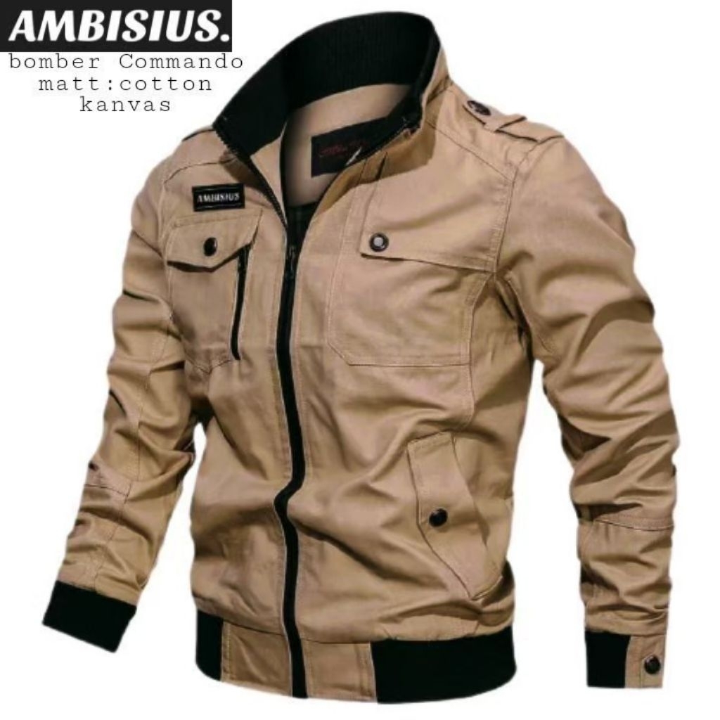 JAKET BOMBER CANVAS COMMANDO JAKET BOMBER CANVAS PRIA JAKET MOTOR JAKET TOURING JAKET CANVAS CASUAL 