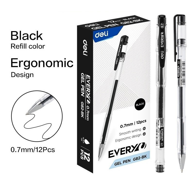 

Ballpoint Pen Gel DELI 0.7 mm Gell Pen Pena cair EG-82