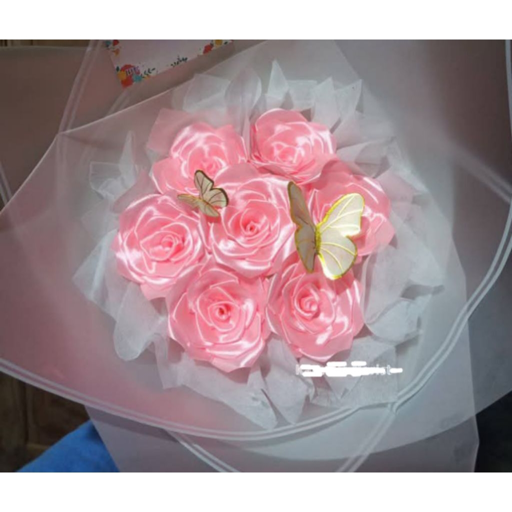 

buket bunga pita satin/round buket pita satin