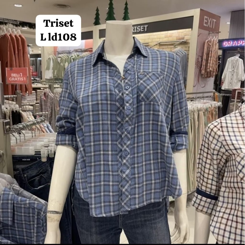 Triset Kemeja Wanita Original