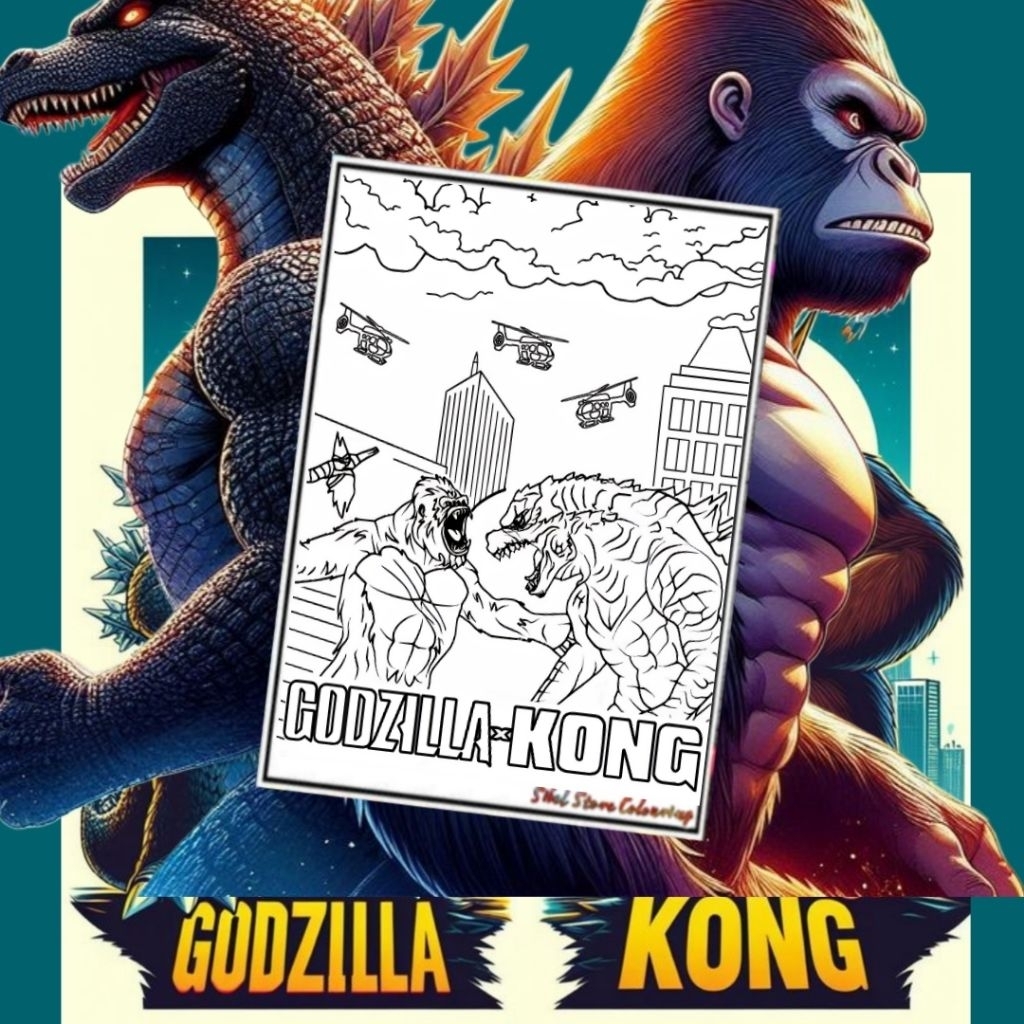 

KERTAS GAMBAR MEWARNAI TEMA GODZILLA KONG V1 ISI 10 LEMBAR GAMBAR BERBEDA / KERTAS GAMBAR TEBAL / PAUD / SD / TK / COLORING