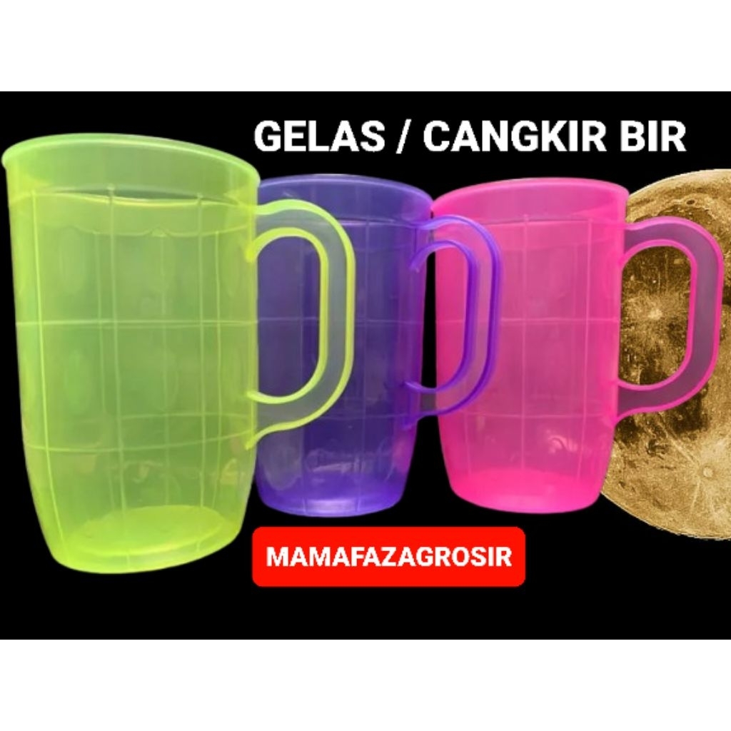 [12 PCS] GELAS PLASTIK BIR BESAR || GELAS ES PLASTIK LUSINAN || GELAS PLASTIK BERKUALITAS || GELAS E