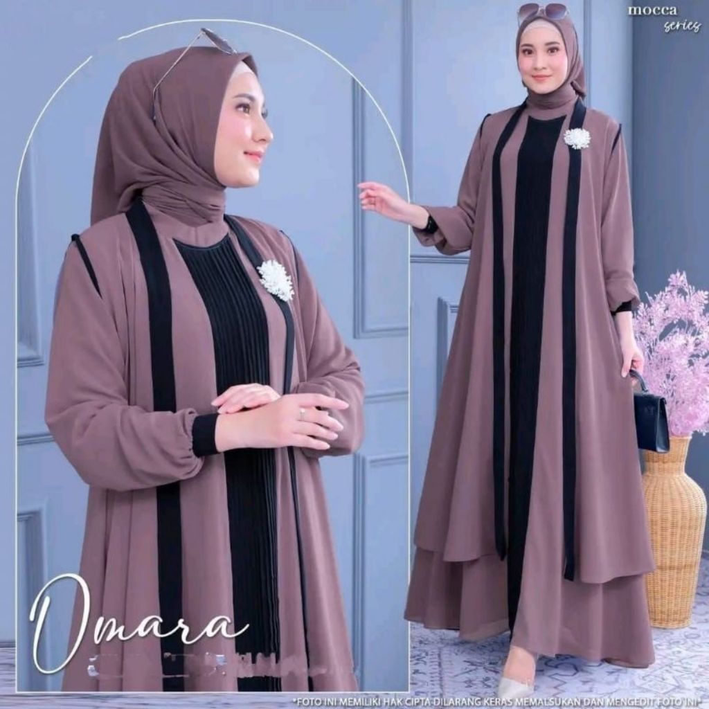 Gamis Wanita Elegan Cocok Untuk Pengajian Muslimah Desain Kekinian Model Korea Stylish Dres Remaja V