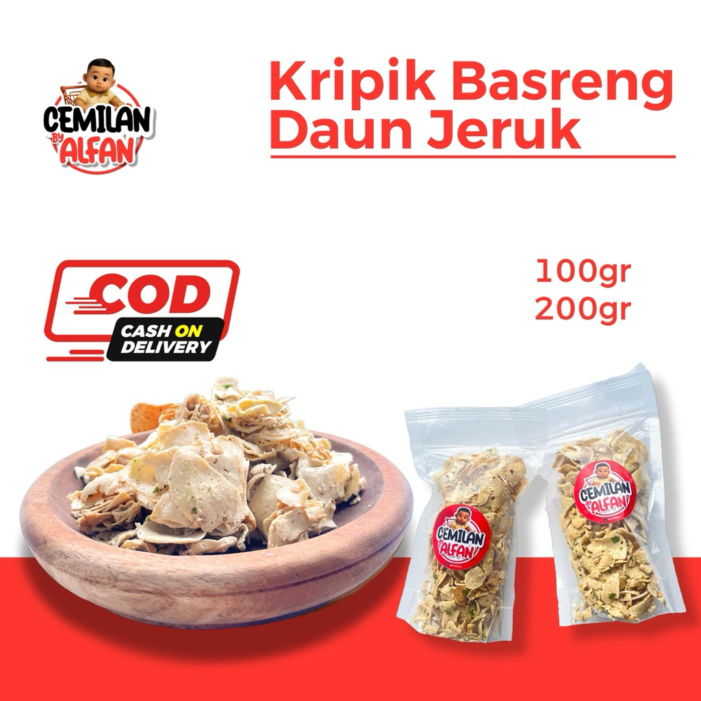 

[CEMILAN BY ALFAN]Basreng ori daun Jeruk 100Gr /Cemilan Makanan ringan