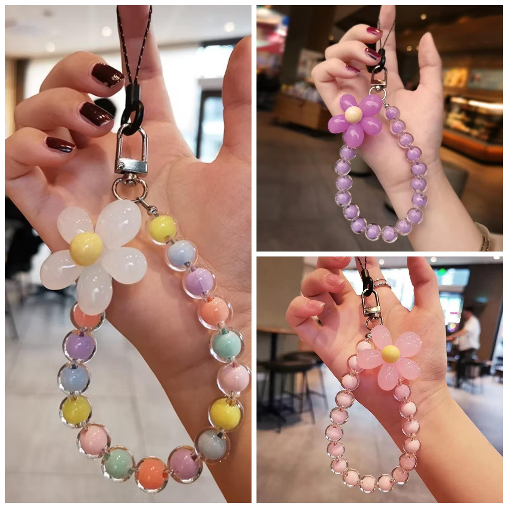 Tali Lanyerd Gantungan Hp Manik Manik Lucu Korean