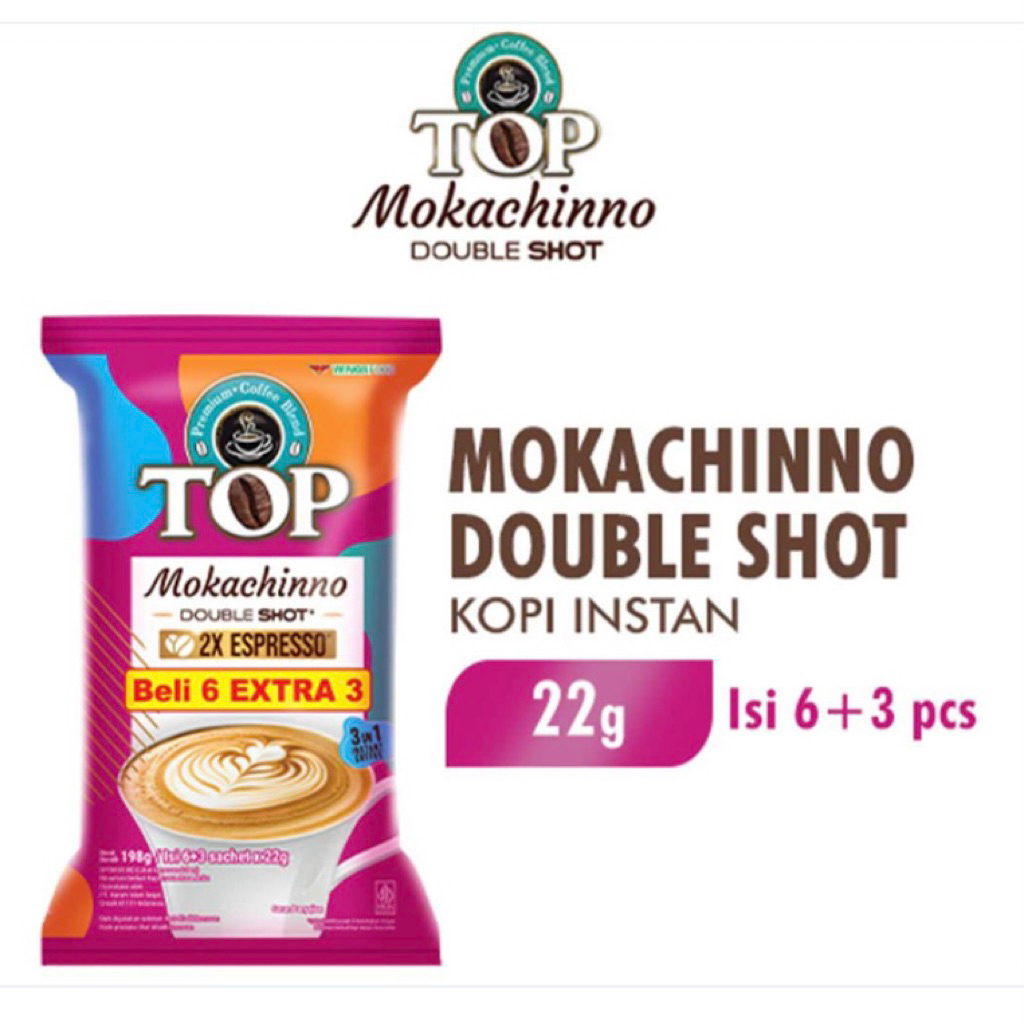 

TOP COFFEE KOPI INSTAN 3 in 1 (6+3) MOKACHINNO 10 SACHET