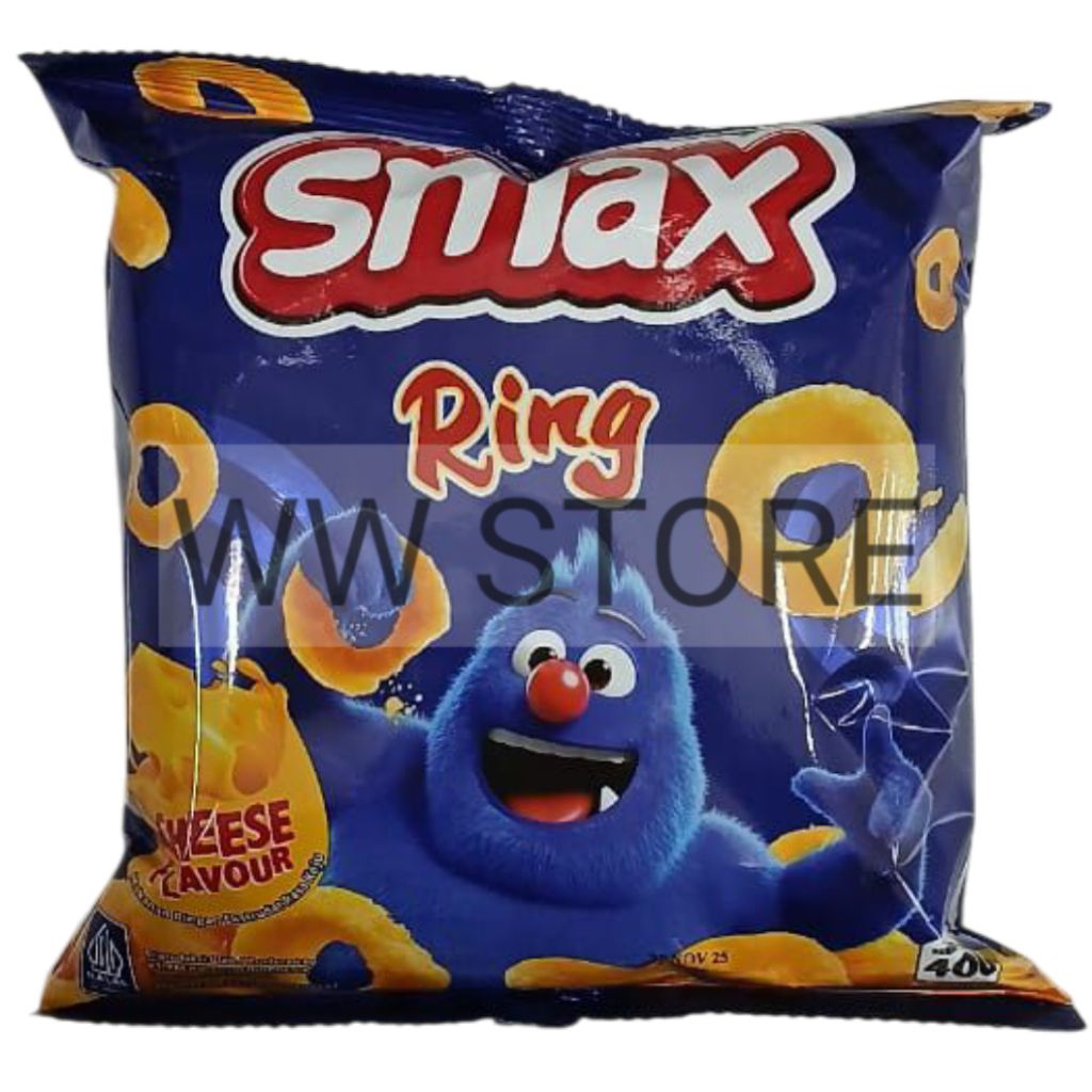 

Cemilan snek makanan ringan ekstrudat rasa keju bentuk cincin halal MUI Snack MAMEE Smax Ring Cheese Flavour Flavor 40g
