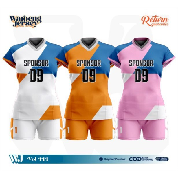 WJ-JERSEY VOLY FULL CUSTOM PRINTING MOTIF PINK FULL PRINTING