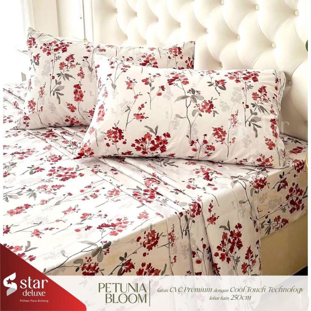 Sprei motif|sprei star deluxe motif PETUNIAN BLOOM