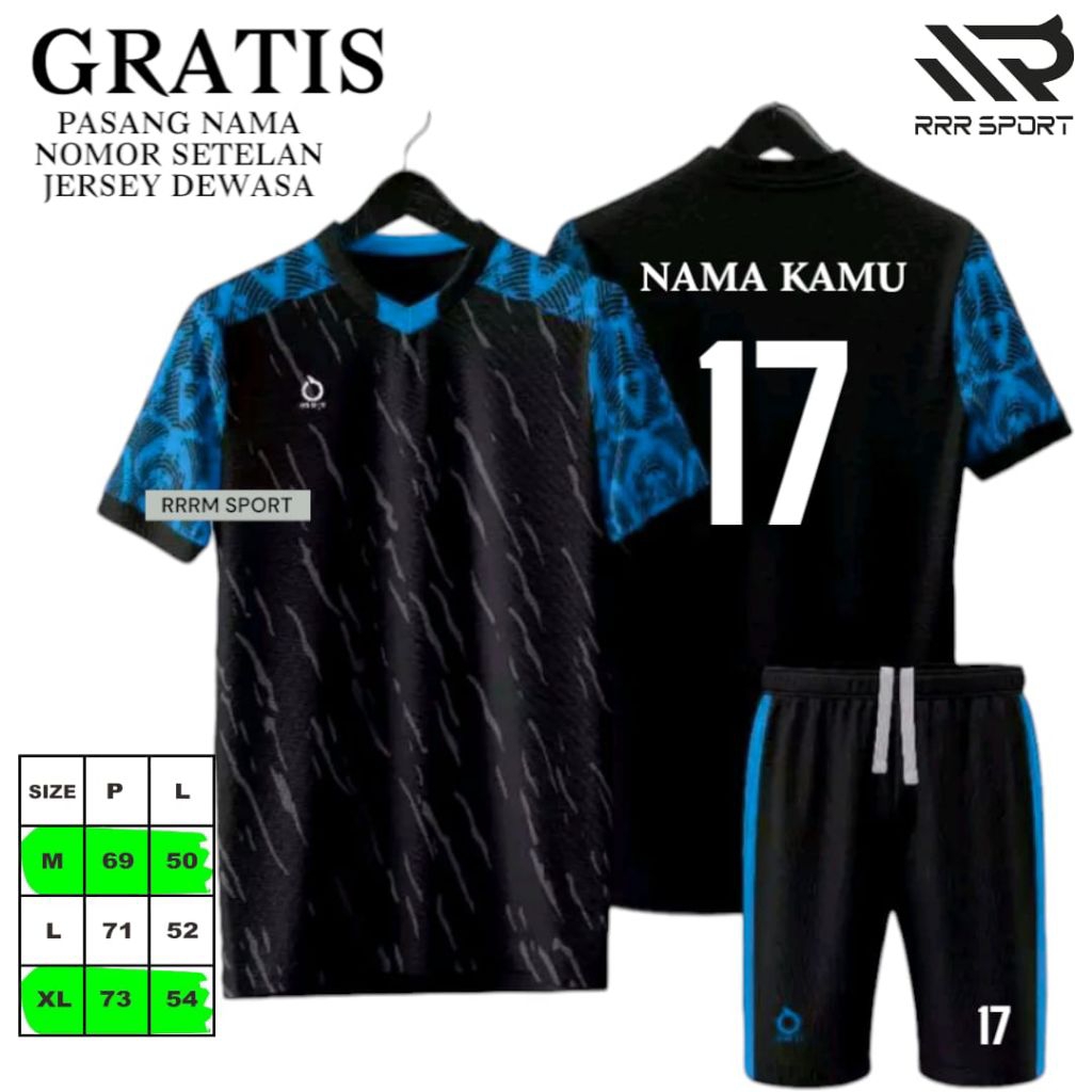 Cod baju bola gratis nama nomor punggung setelan dewasa