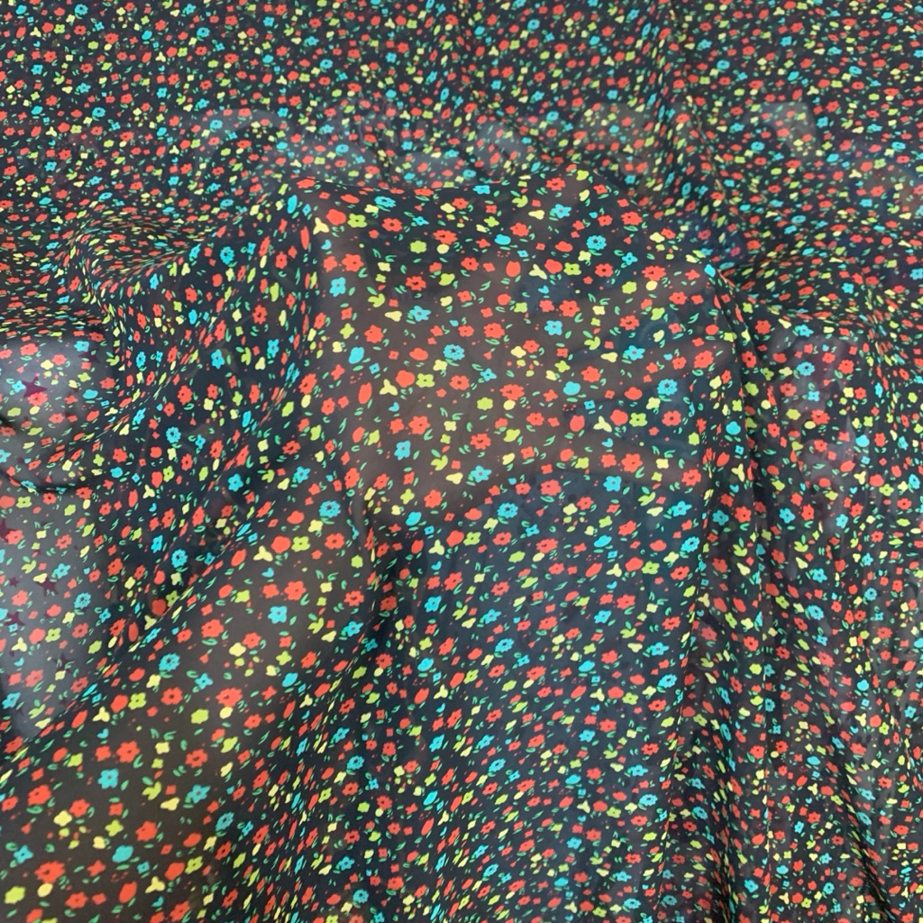 KAIN SIFON MOTIF BUNGA KECIL - KAIN SIFON - KAIN SIFON PREMIUM - CHIFFON PREMIUM