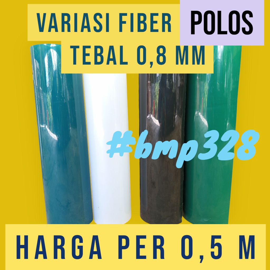 BMP328 VARIASI POLOS TEBAL  0,8 mm, tinggi 1 M. HARGA PER 0.5  Meter. FIBER PLASTIK PENUTUP PAGAR RU