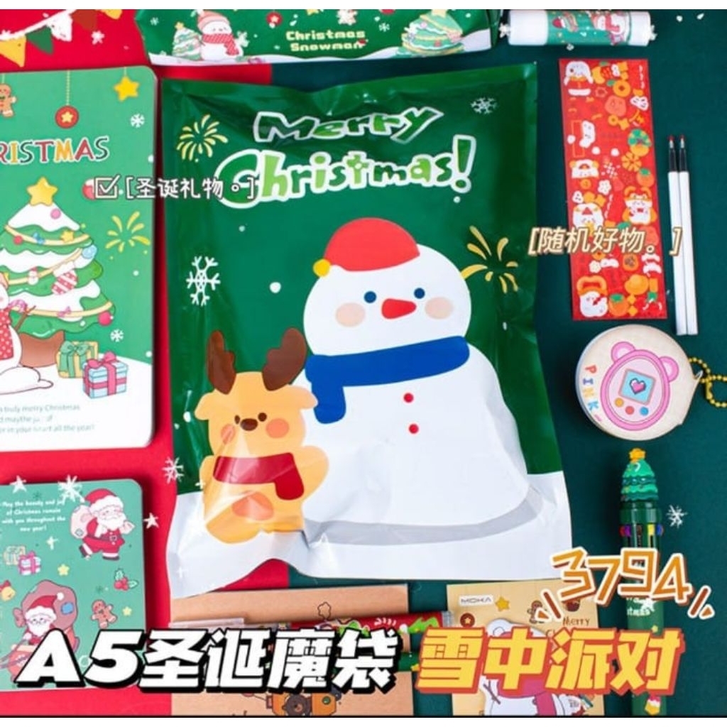 

Ay00! New Set Stationary Natal Set Christmas Stationary Set Buku Alat Tulis Motif Natal Hamper Mini