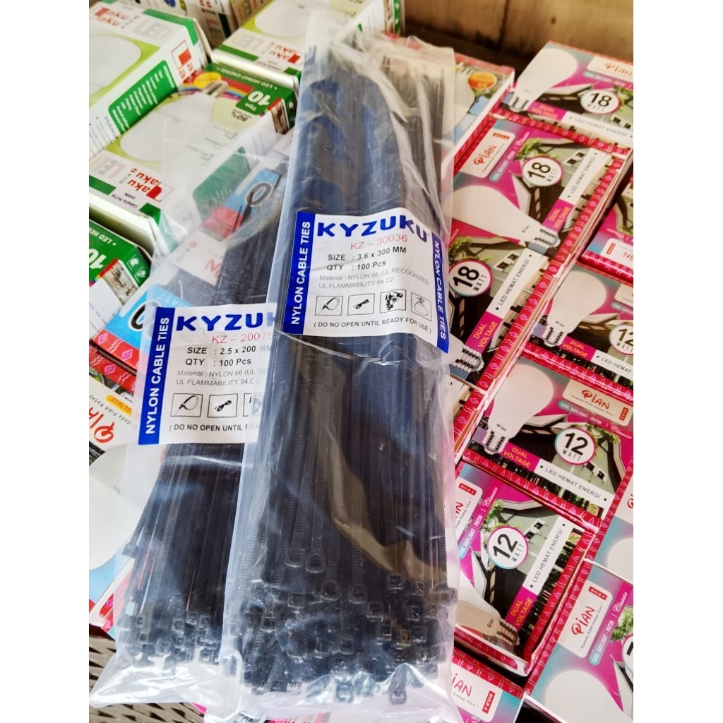 

KABEL TIES KYUZUKU 15 cm 20 cm 30 cm Hitam kuat