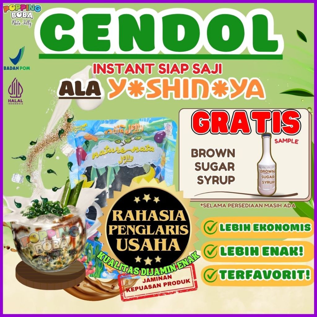 

JellyCendolKecebongAlaYoshinoyaPelengkap MOIAA Bubuk Agar Jelly Powder - Jelly Cendol Kecebong 500 Gram | Cocok Untuk Semua Jenis Minuman