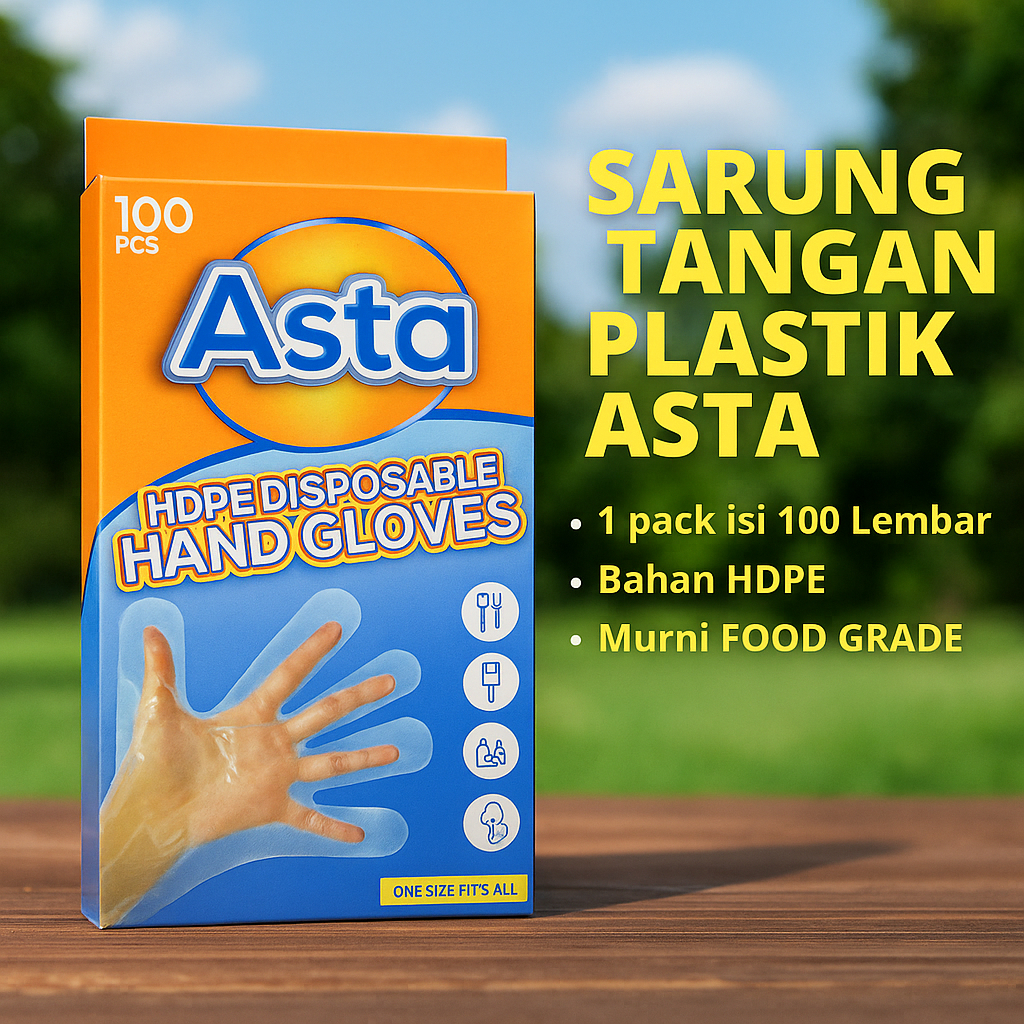 Sarung Tangan Asta Plastik HDPE isi 100 Lembar