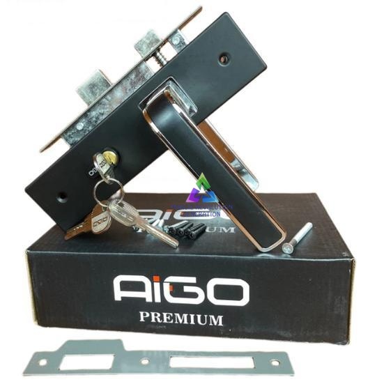 Handle Set Kunci Pintu rumah ukuran kecil mini aigo premium hitam APS02 MRG
