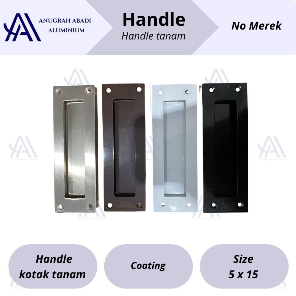 Handle tanam pintu sliding / geser / laci / lemari kayu / lemari aluminium handle kotak / com 5 x 12