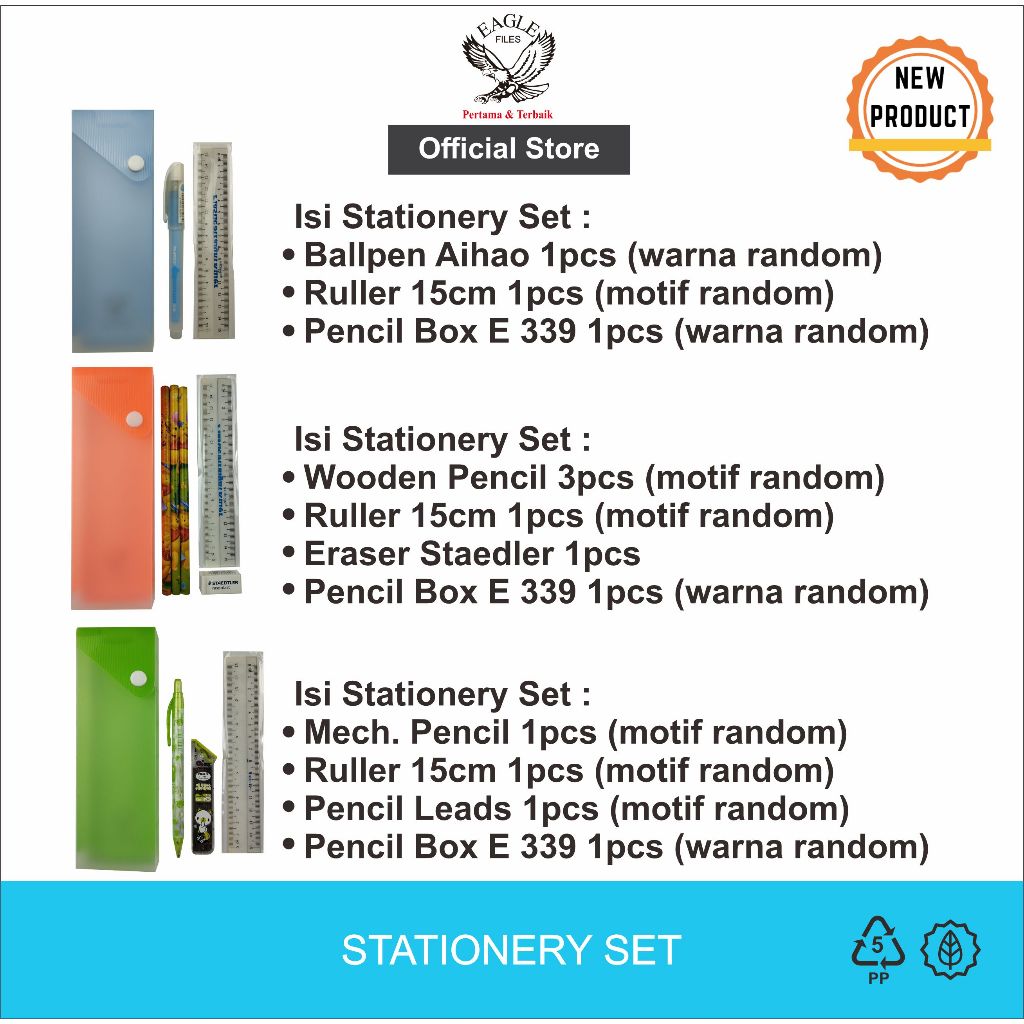 

Eagle Stationery Set / Fancy Paket Alat Tulis Karakter / Paket set Peralatan Menulis